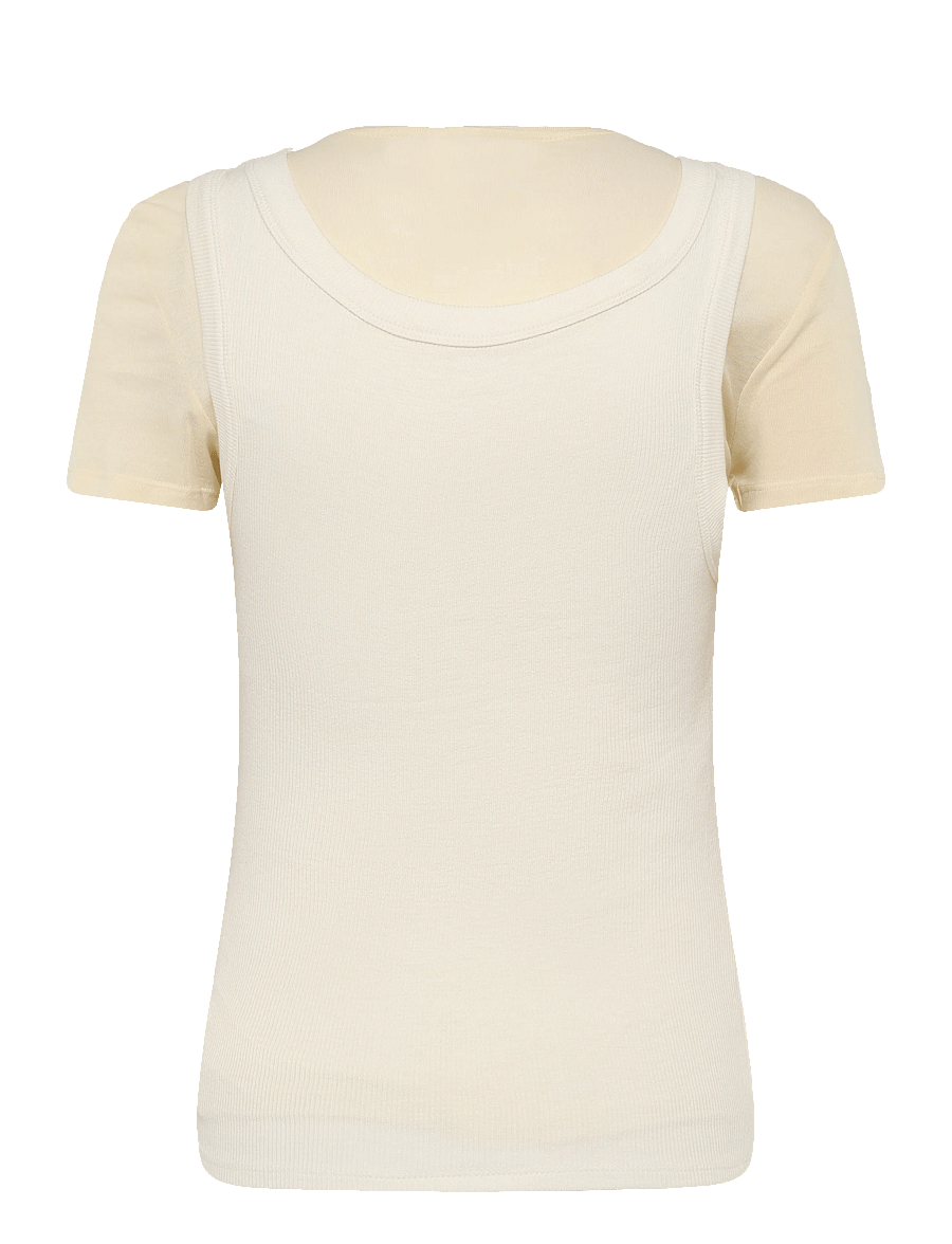 Mango - Two-tone contrast T-shirt - t-shirts - natural white - 2