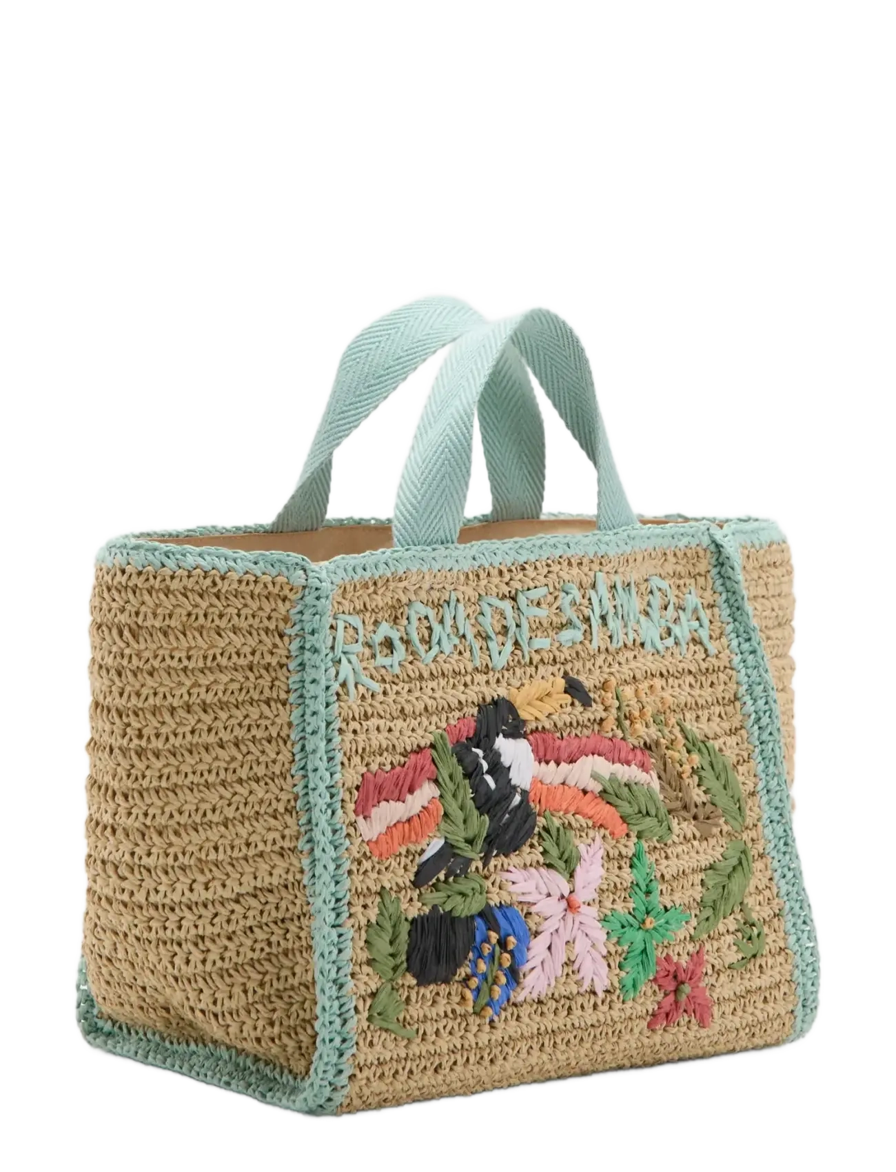Mango - Square bag with tropical print - lt pastel brown - 1