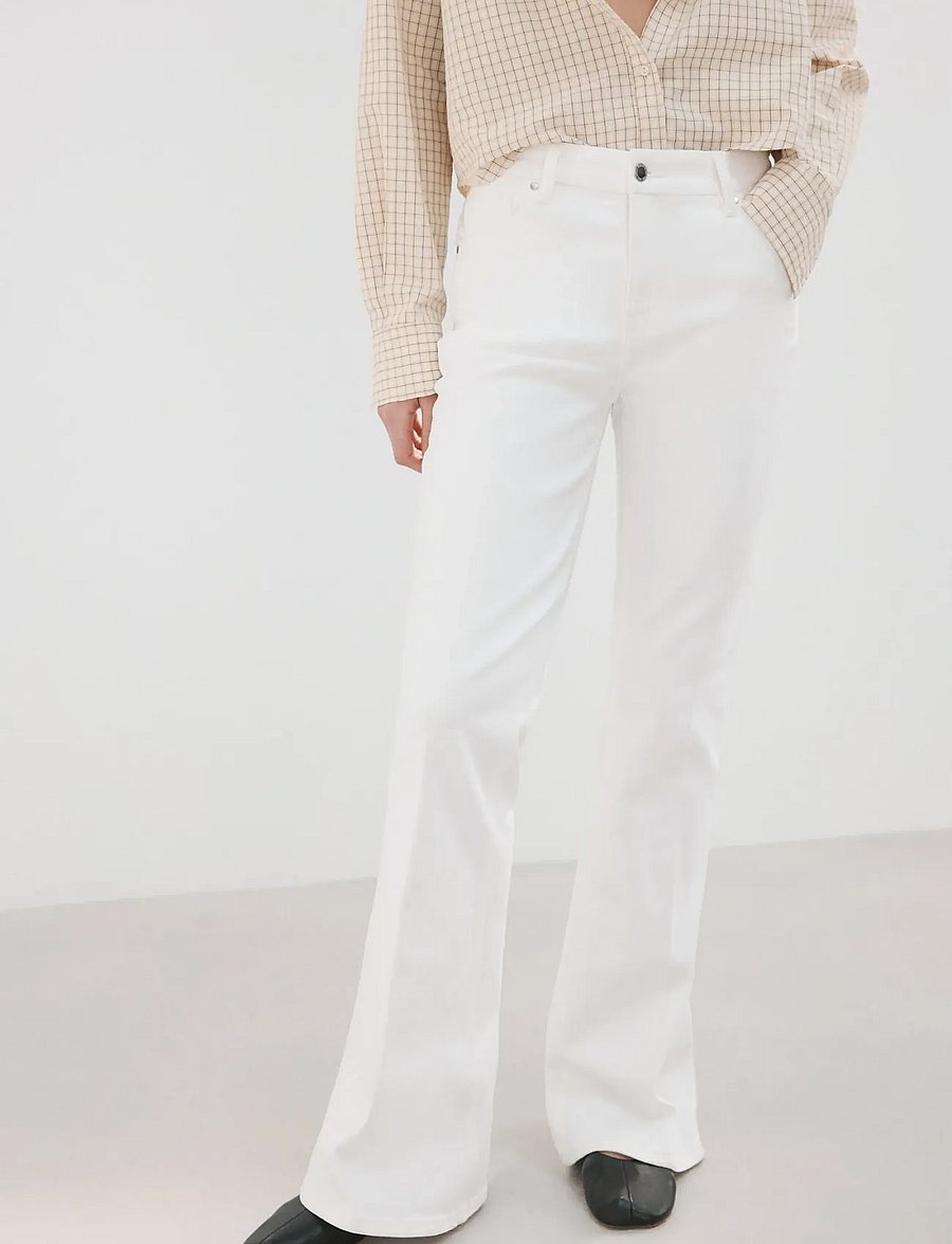 Mango - Violet flared high-rise jeans - flared jeans - white - 0