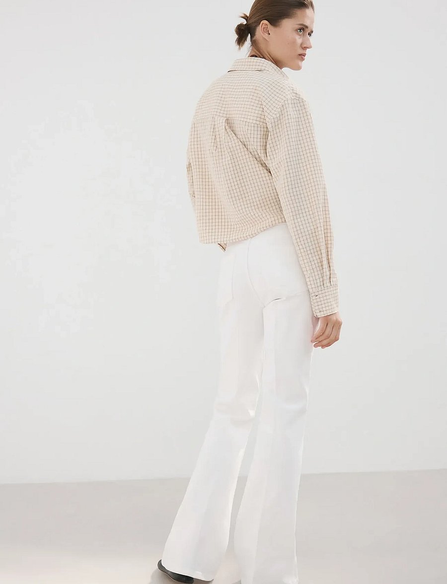 Mango - Violet flared high-rise jeans - flared jeans - white - 2