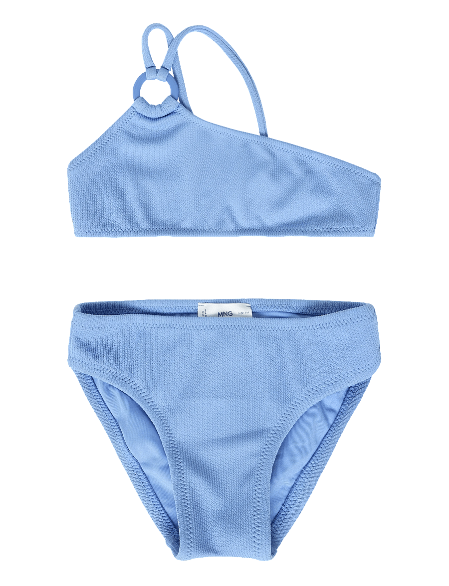 Mango - Asymmetric ring bikini - medium blue - 0