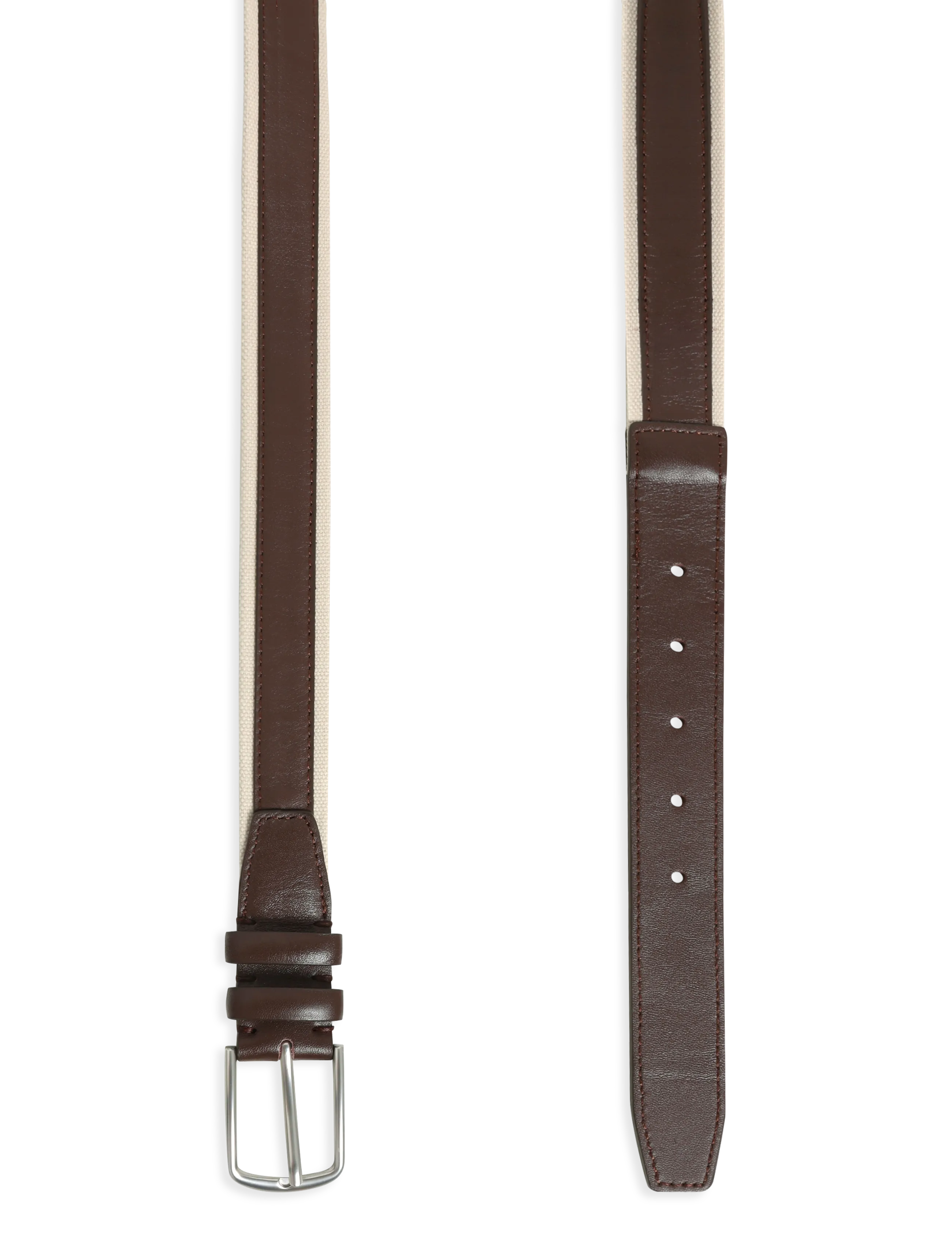 Mango - Leather mixed belt - brown - 1