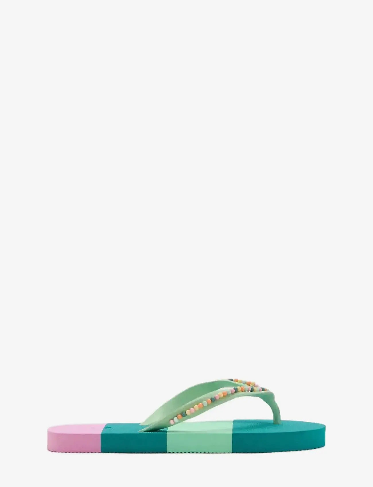 Mango - Multicoloured flip-flops with bead details - sandaler - green - 0