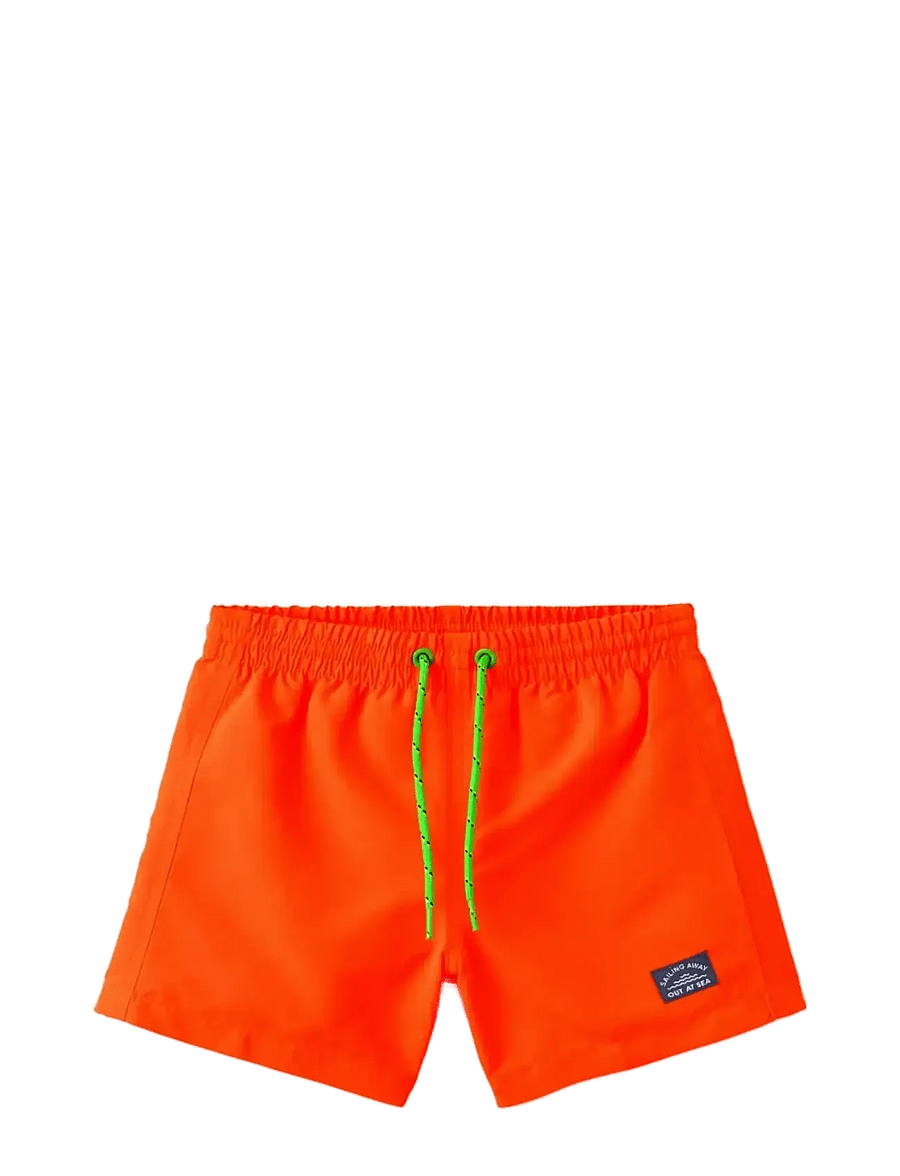 Mango - Contrast drawstring swim shorts - badebukser - bright orange - 0