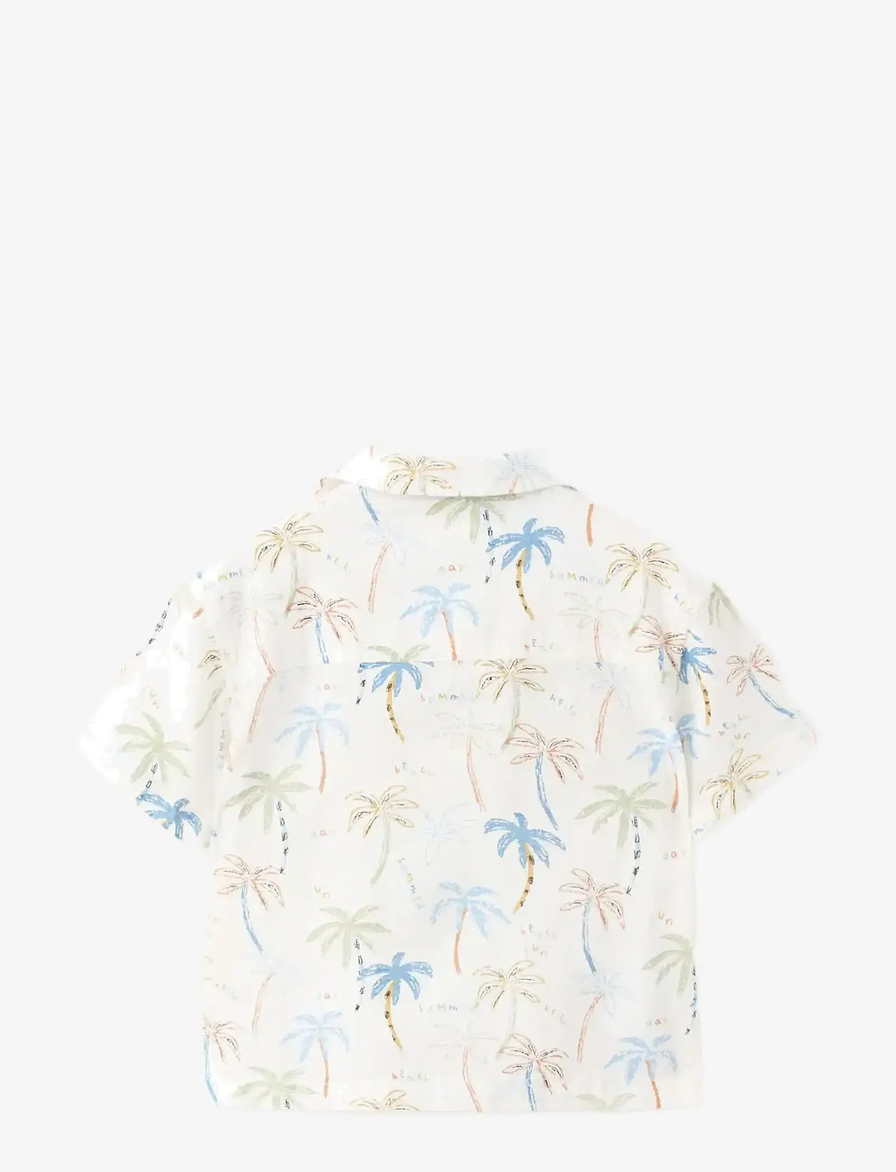 Mango - Palm trees design cotton shirt - kortærmede skjorter - natural white - 2