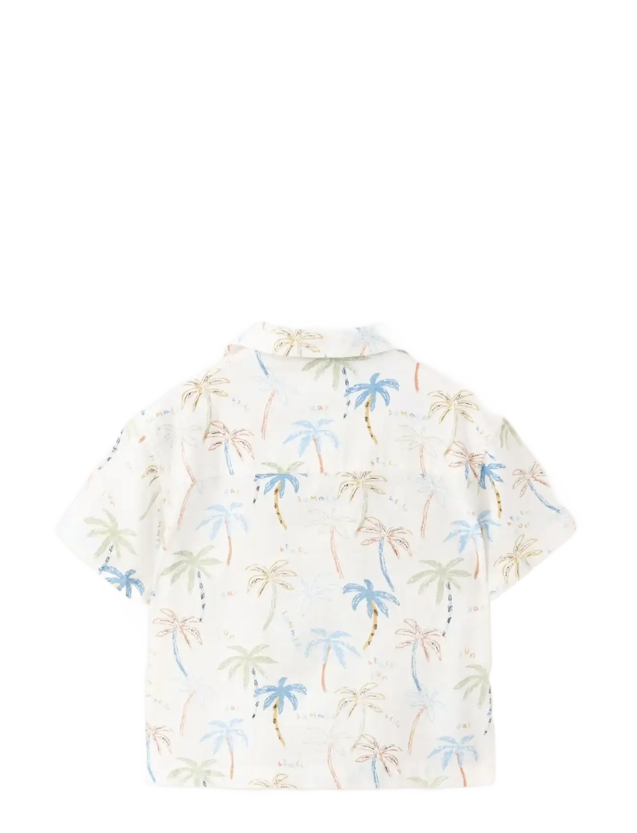 Mango - Palm trees design cotton shirt - kortærmede skjorter - natural white - 2