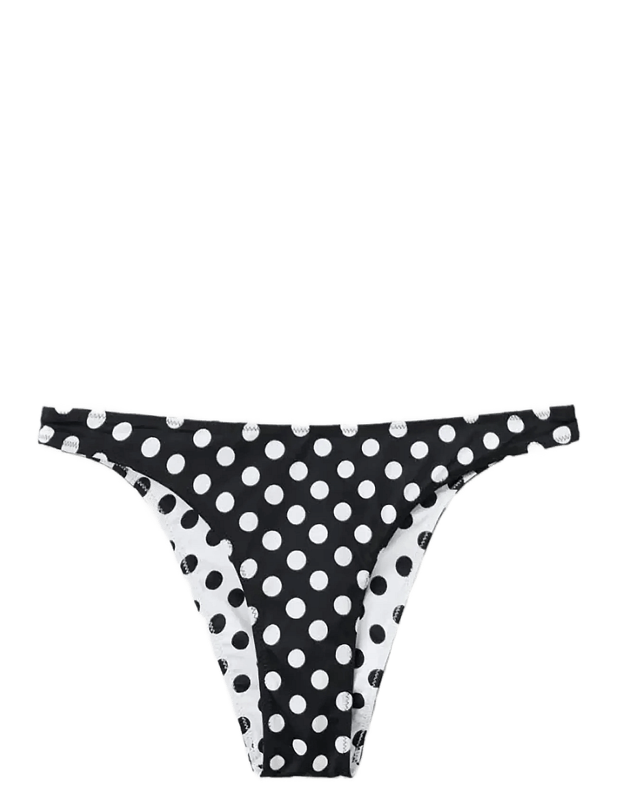 Mango - Reversible cheeky polka dot bikini knickers - brazilian bikinier - black - 1