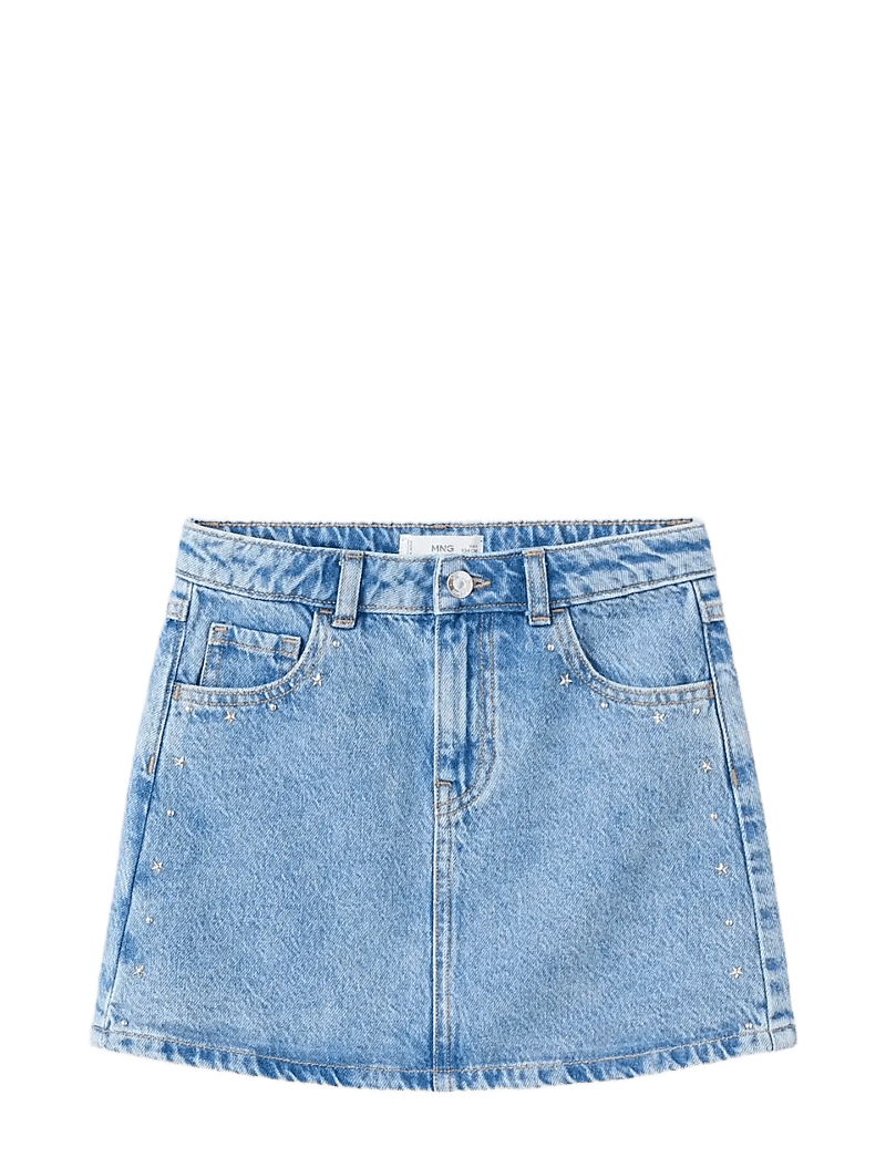 Mango - Studded denim skirt - korte nederdele - open blue - 0