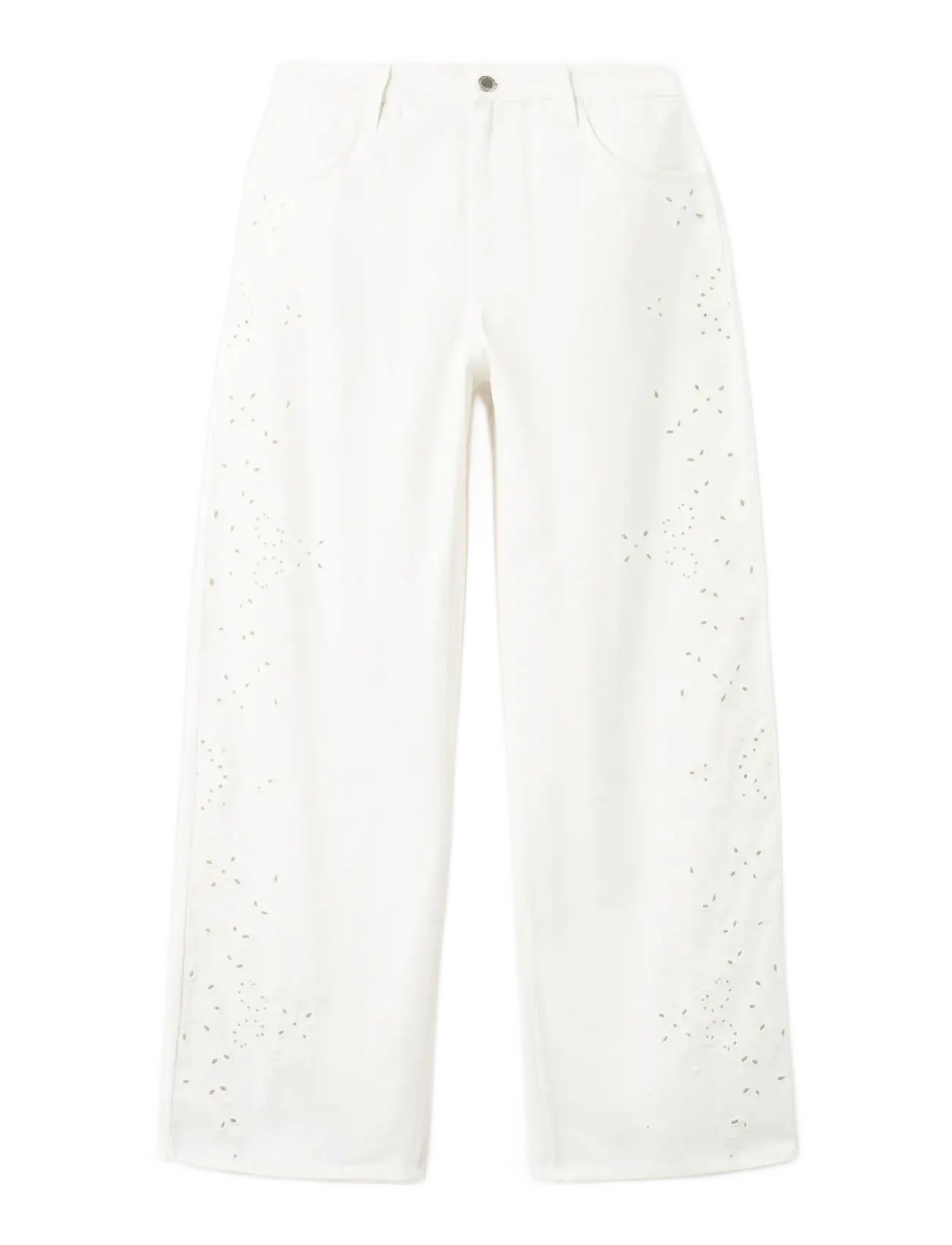 MANGO Bestickt Cut-Out Balloon Jeans Weiß - 44 - Damen