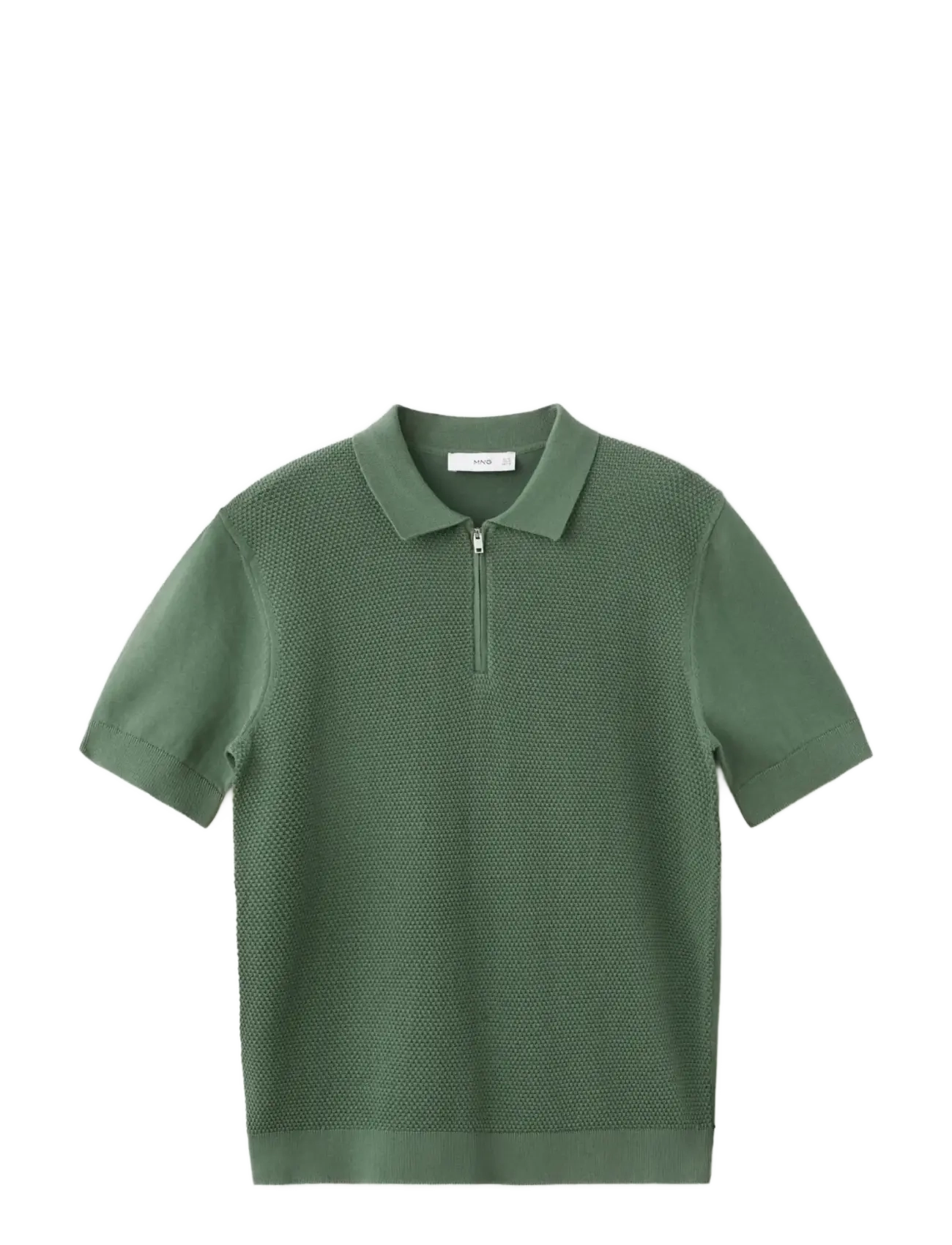 MANGO 100% Baumwolle Strick Polo Structure Grün - XXL - Herren