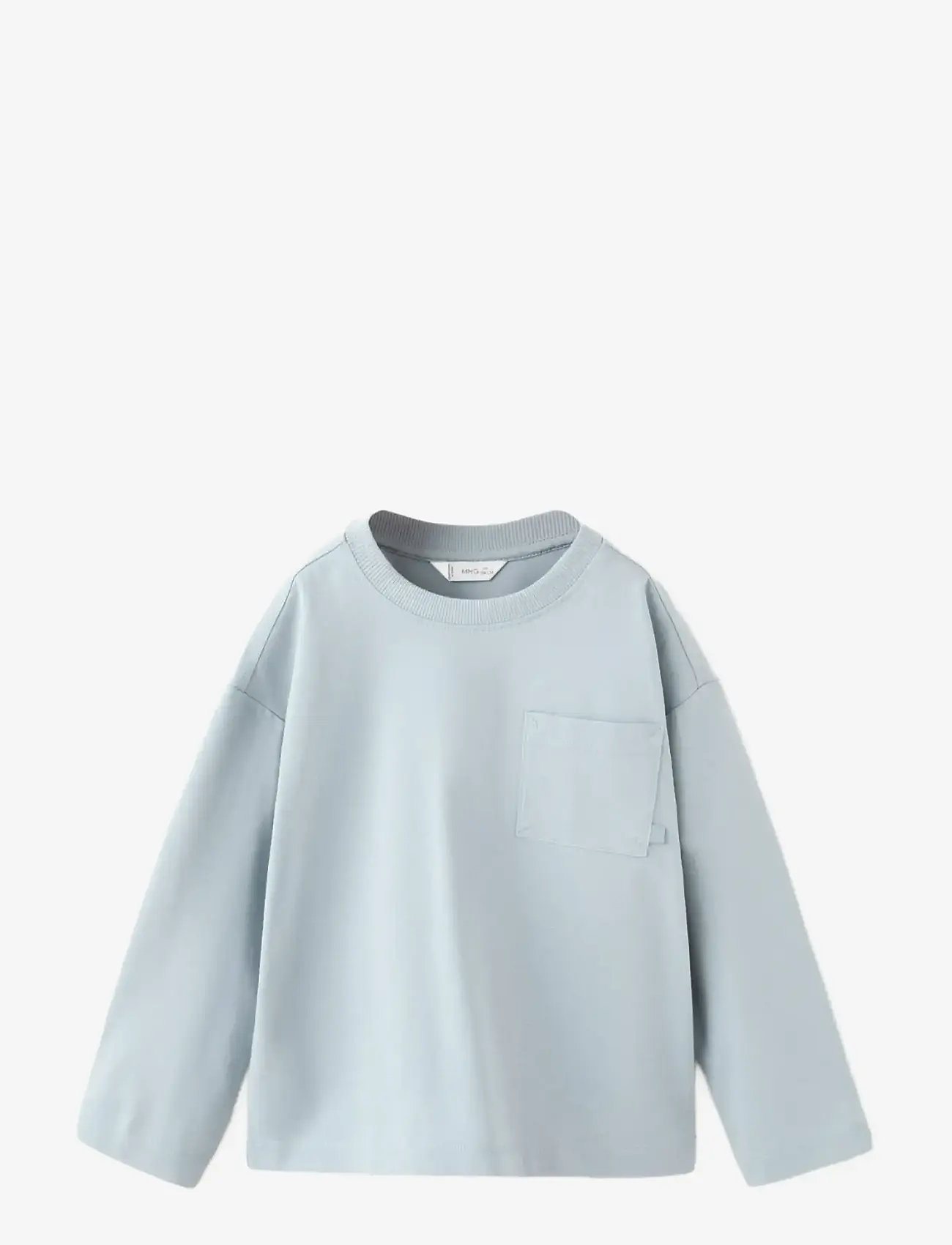 Mango - Pocket cotton T-shirt - langærmede t-shirts - lt-pastel blue - 1