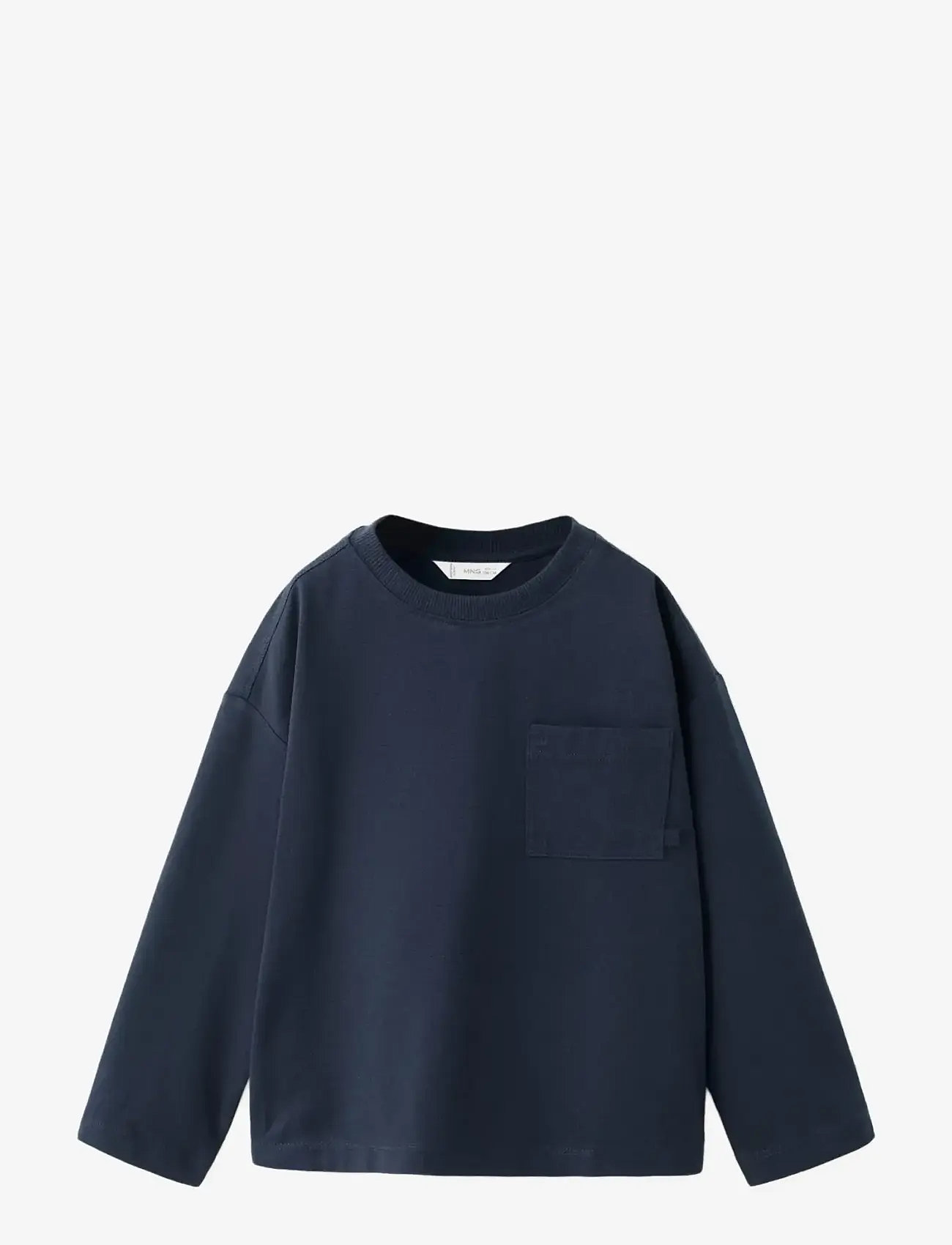 Mango - Pocket cotton T-shirt - langærmede t-shirts - navy - 1