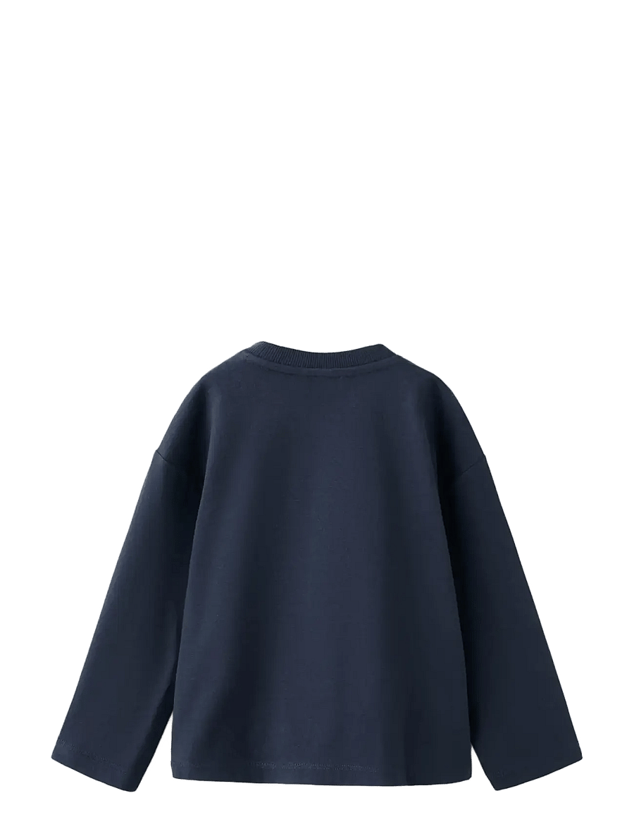 Mango - Pocket cotton T-shirt - langärmelig - navy - 2