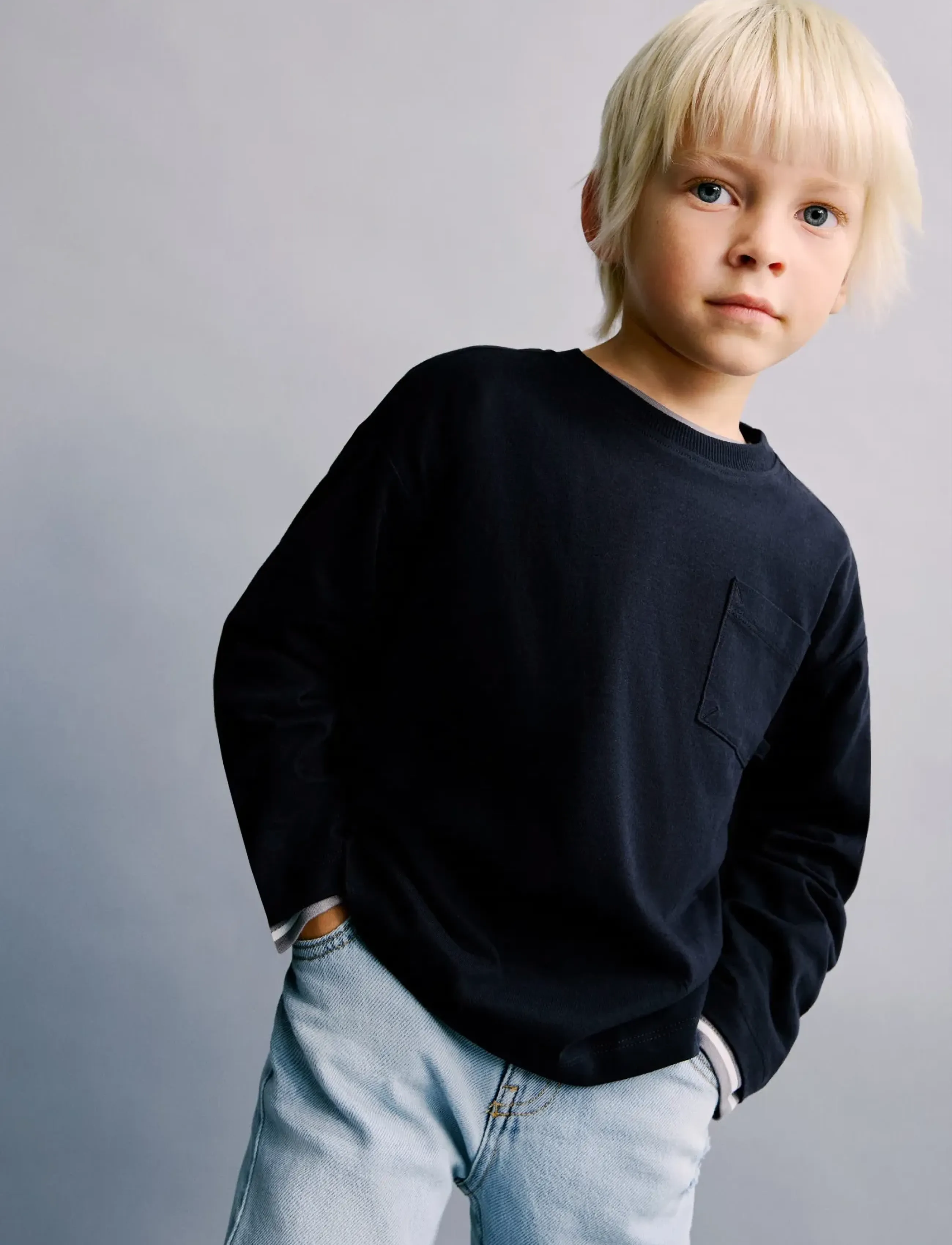 Mango - Pocket cotton T-shirt - toppar & t-shirts - navy - 0