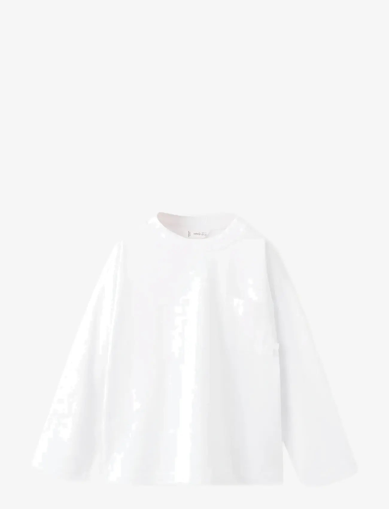 Mango - Pocket cotton T-shirt - langærmede t-shirts - white - 0