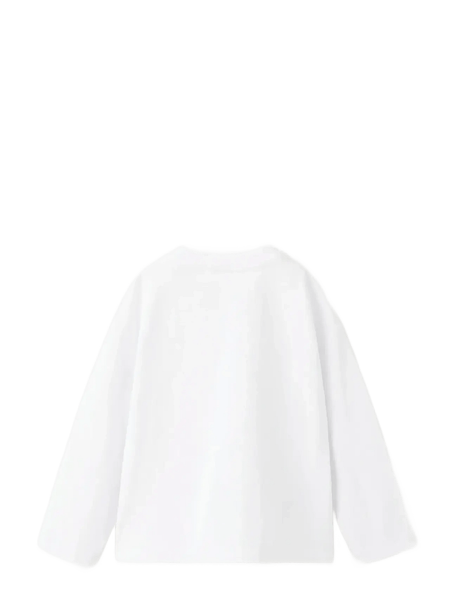 Mango - Pocket cotton T-shirt - långärmade t-shirts - white - 1