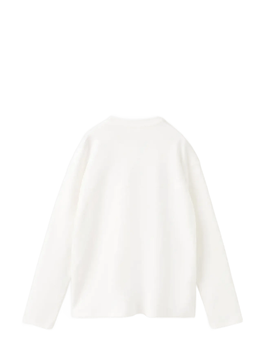 Mango - T-shirt with pocket and seam detail - långärmade t-shirts - natural white - 2
