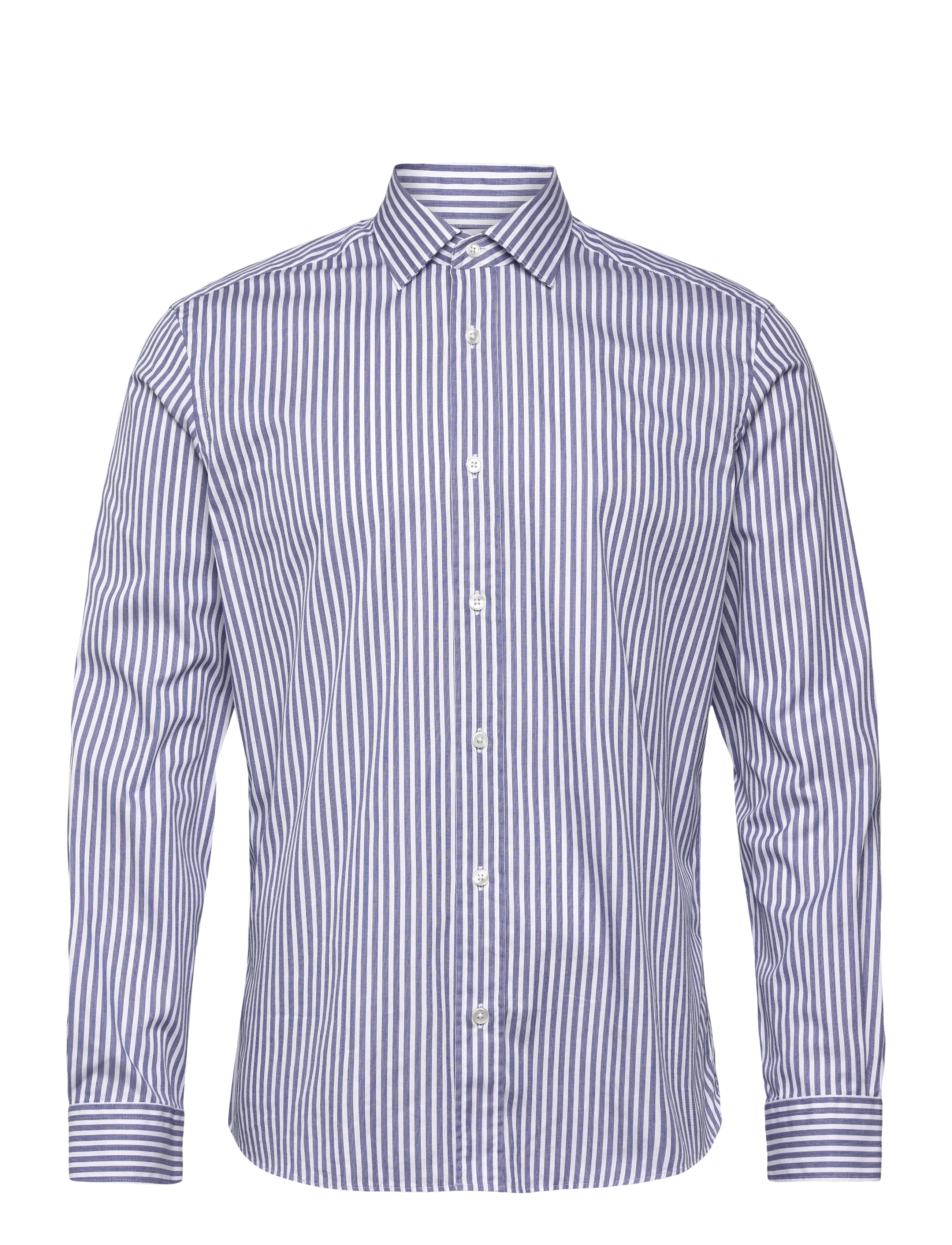 Mango Regular fit striped cotton shirt - Vabaajasärgid - MEDIUM BLUE / blue