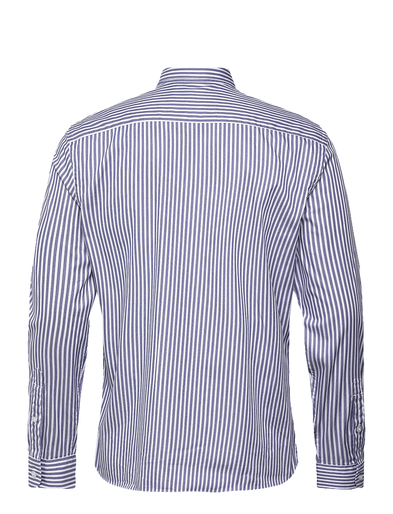 Mango - Regular fit striped cotton shirt - stribede skjorter - medium blue - 2