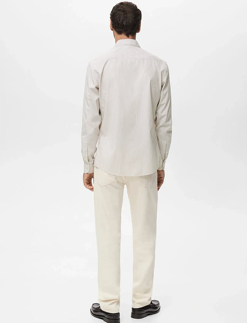 Mango - Regular fit striped cotton shirt - gestreifte hemden - medium brown - 2