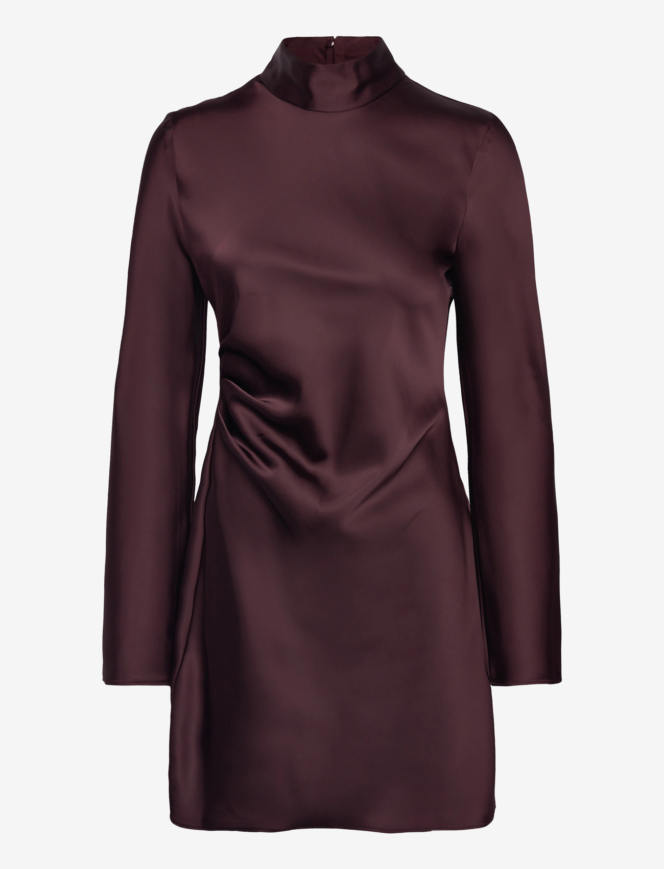 Mango - Satin dress with pleat detail - cocktail dresses - dark red - 1