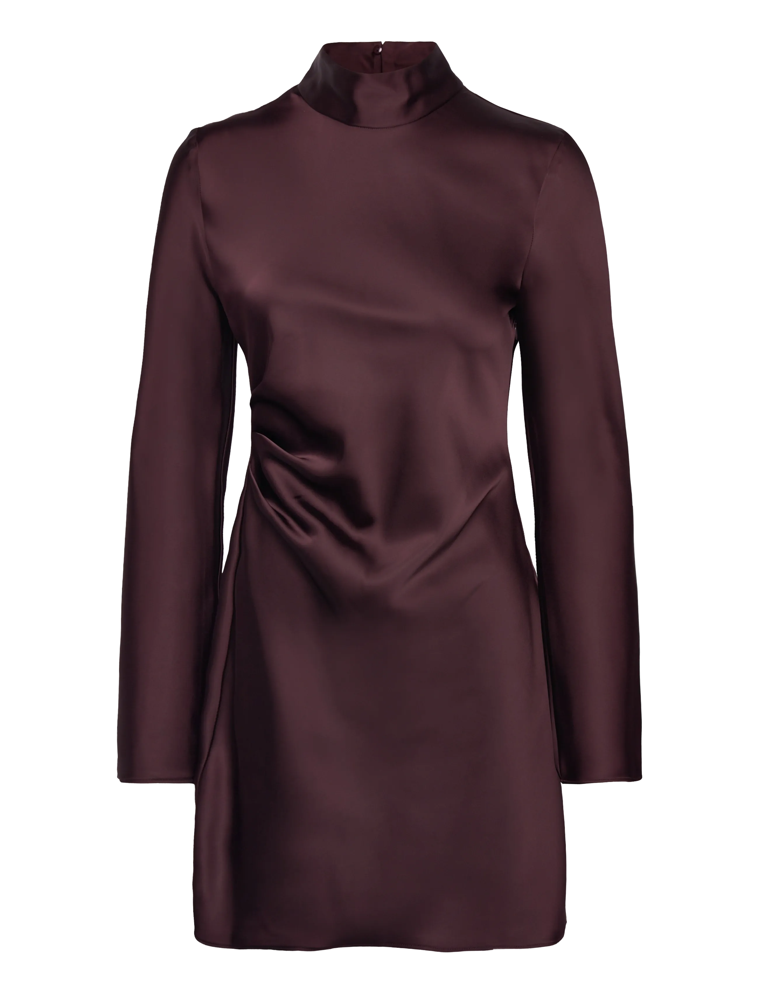 Mango Satin dress with pleat detail - Festkjoler - DARK RED / burgundy