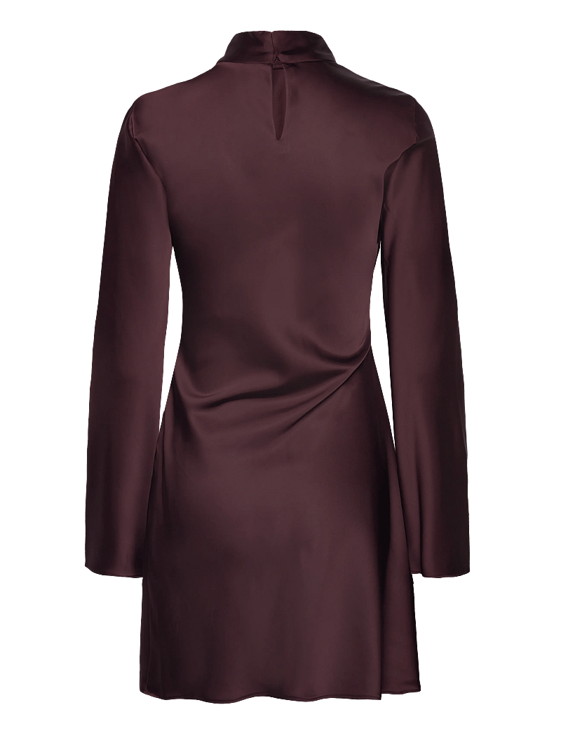 Mango - Satin dress with pleat detail - cocktail dresses - dark red - 2