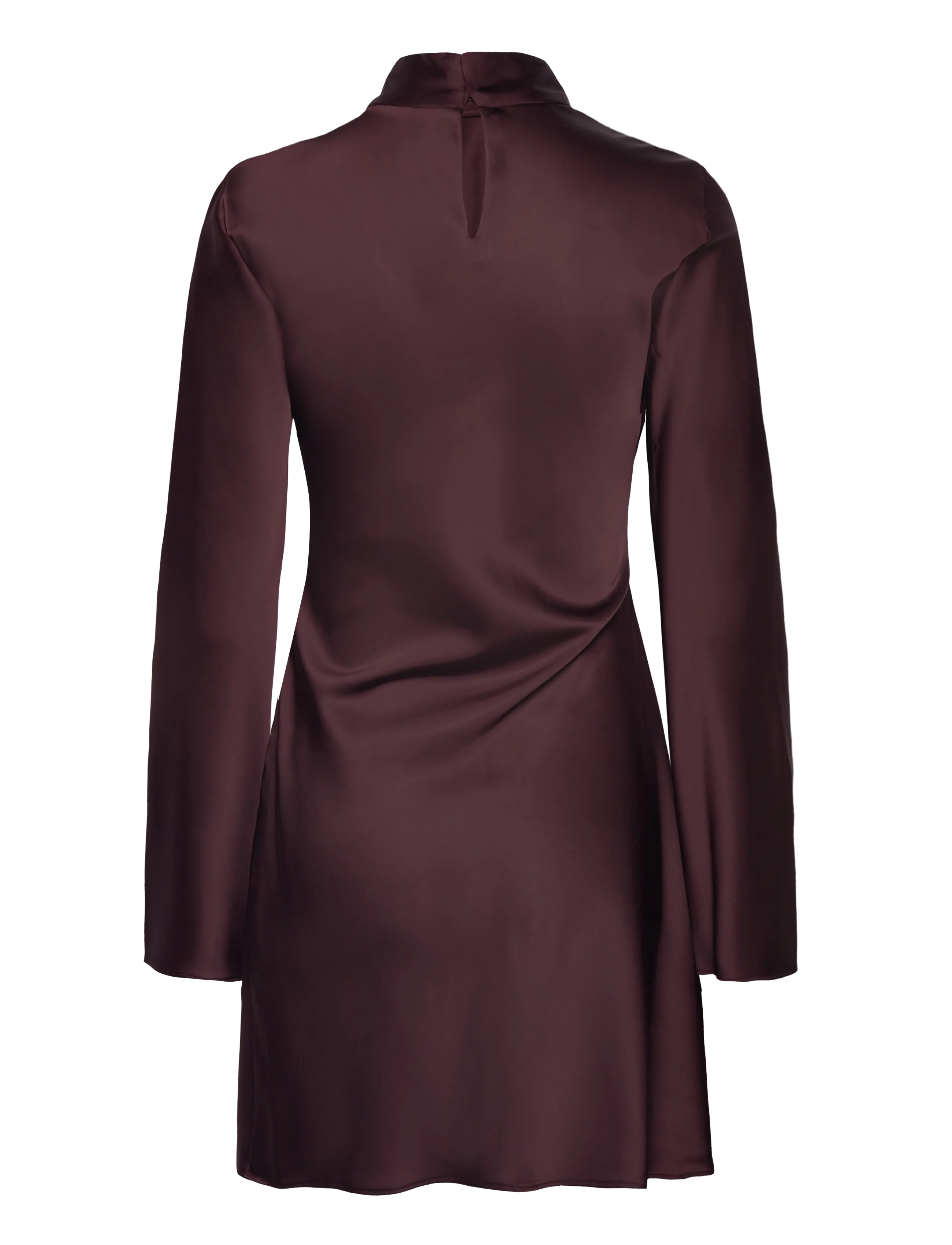 Mango - Satin dress with pleat detail - festmode zu outlet-preisen - dark red - 2