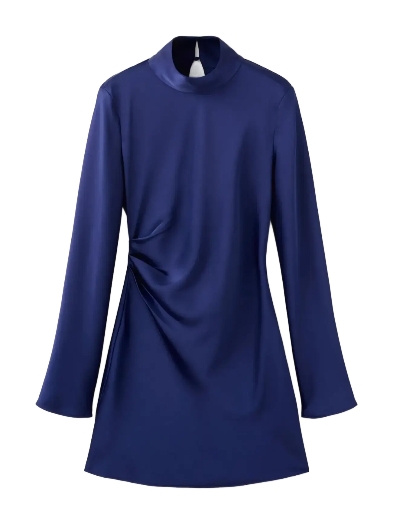 Mango Satin dress with pleat detail - Festkjoler - MEDIUM BLUE / blue