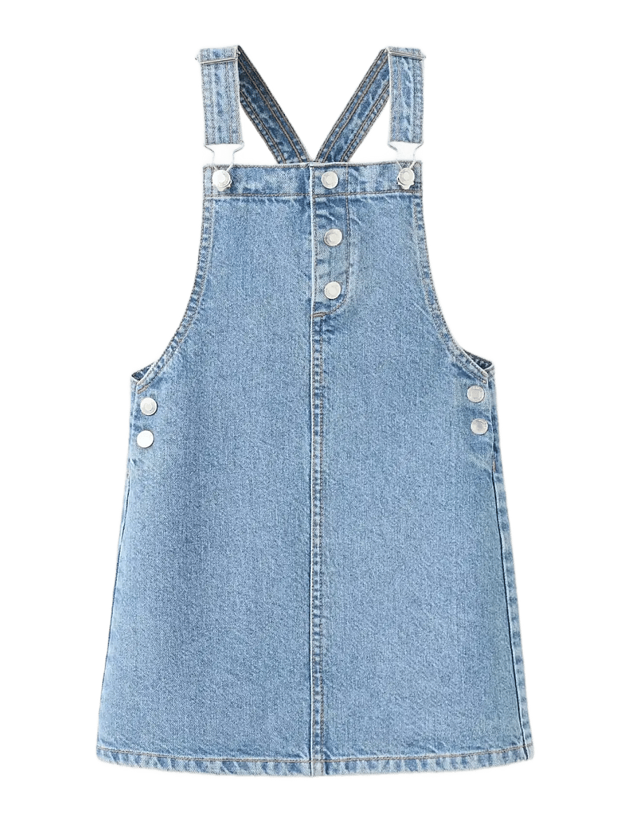 Mango - Short denim pinafore - overallkjoler - open blue - 0