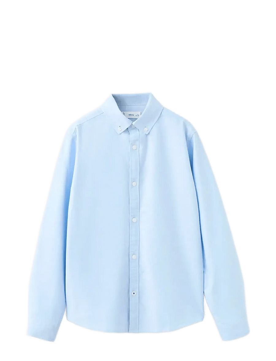 Mango - Oxford cotton shirt - långärmade skjortor - lt-pastel blue - 1