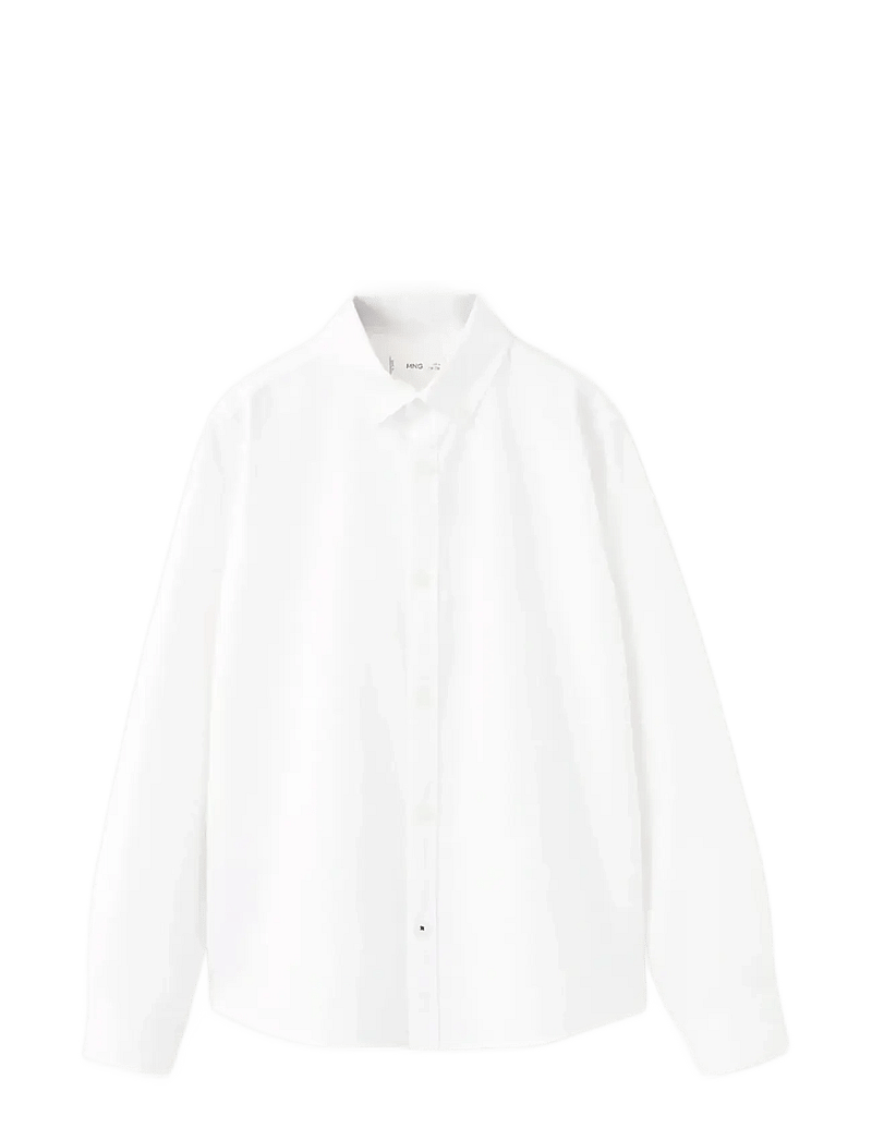 Mango - Oxford cotton shirt - langærmede skjorter - white - 1