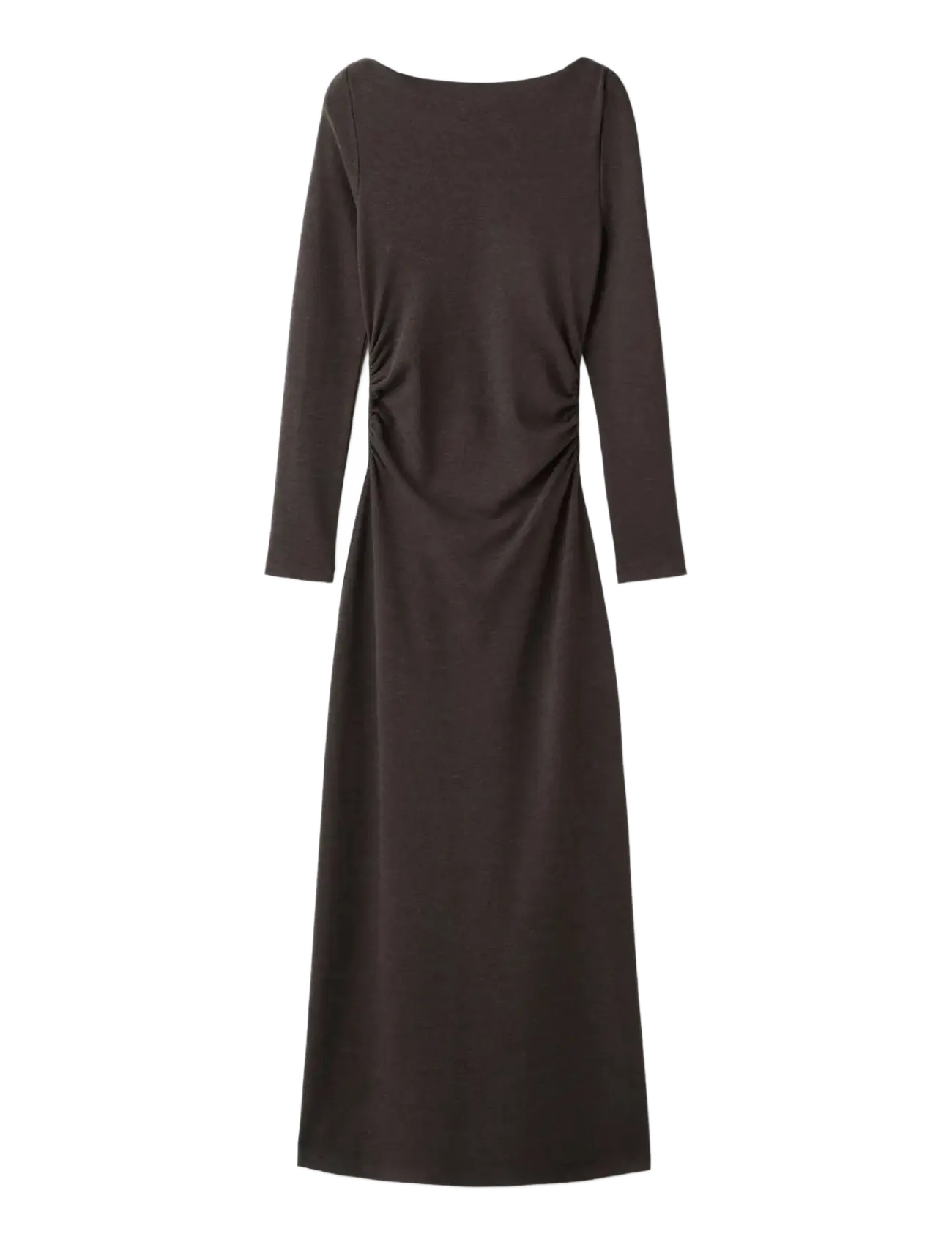 Fitted sweater dress - BROWN