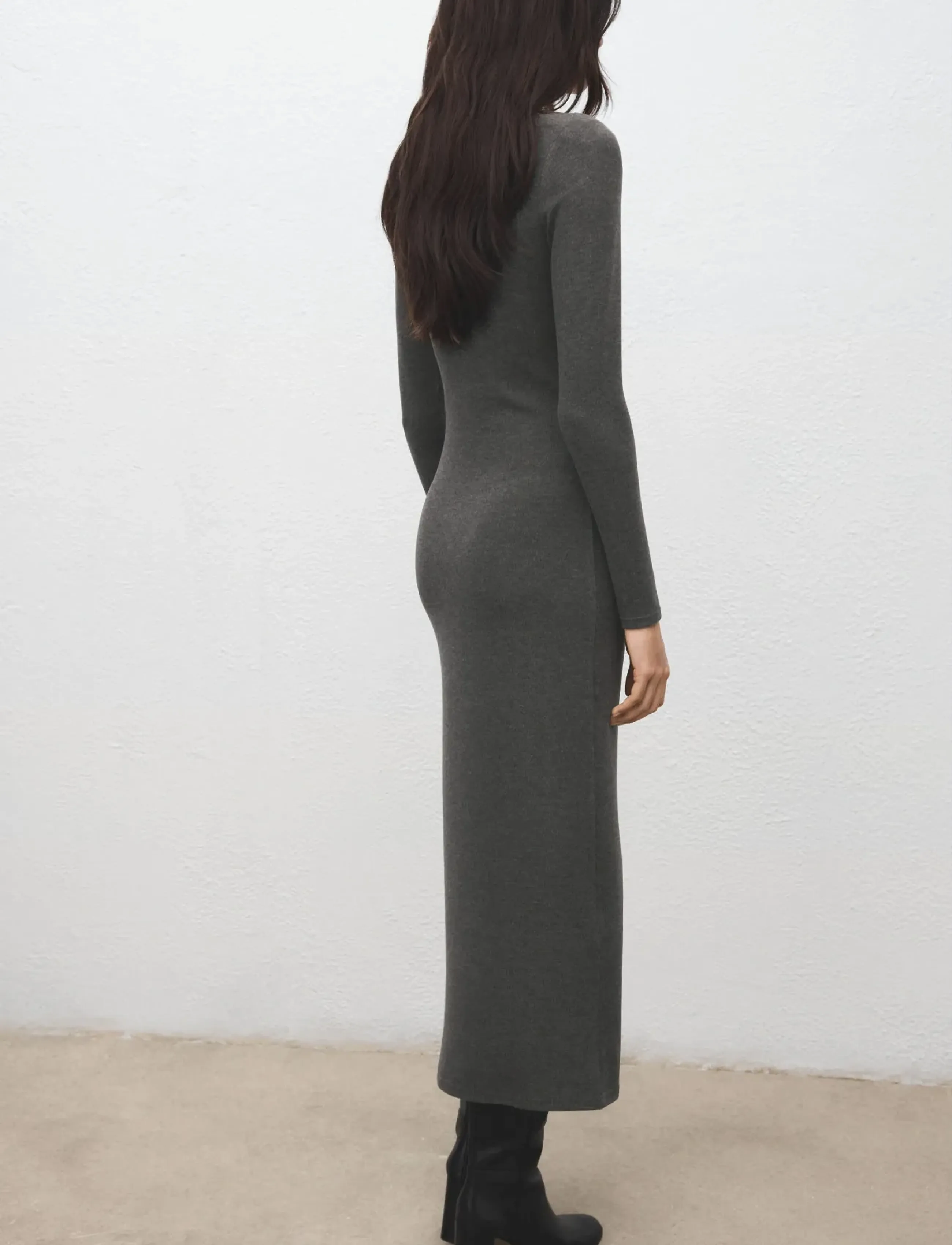 Mango - Fitted sweater dress - kotelomekot - grey - 2