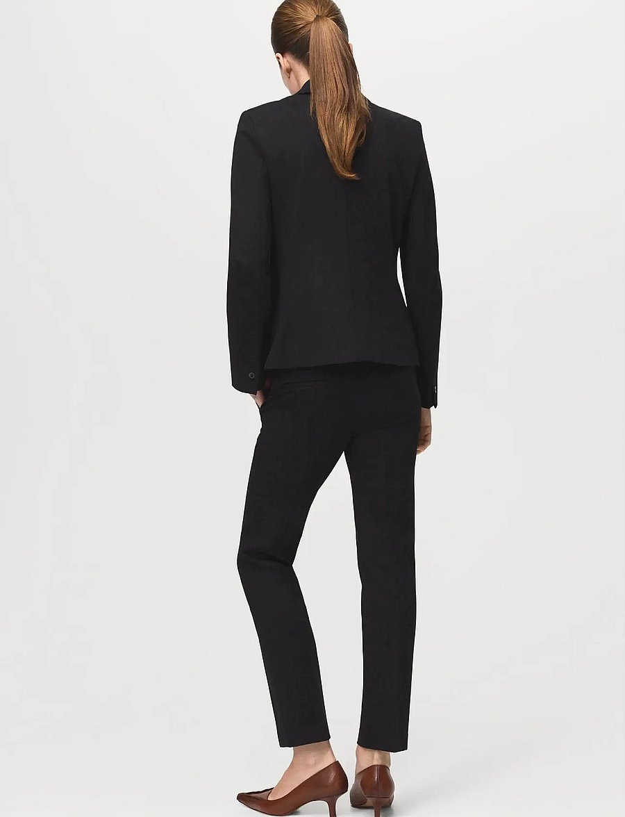 Mango - Mid-rise suit trousers - habitbukser - black - 3