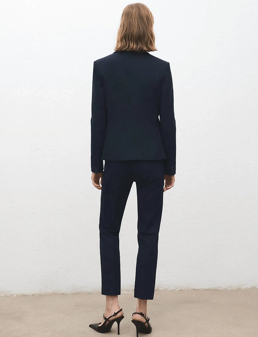 Mango - Mid-rise suit trousers - anzugshosen - navy - 3