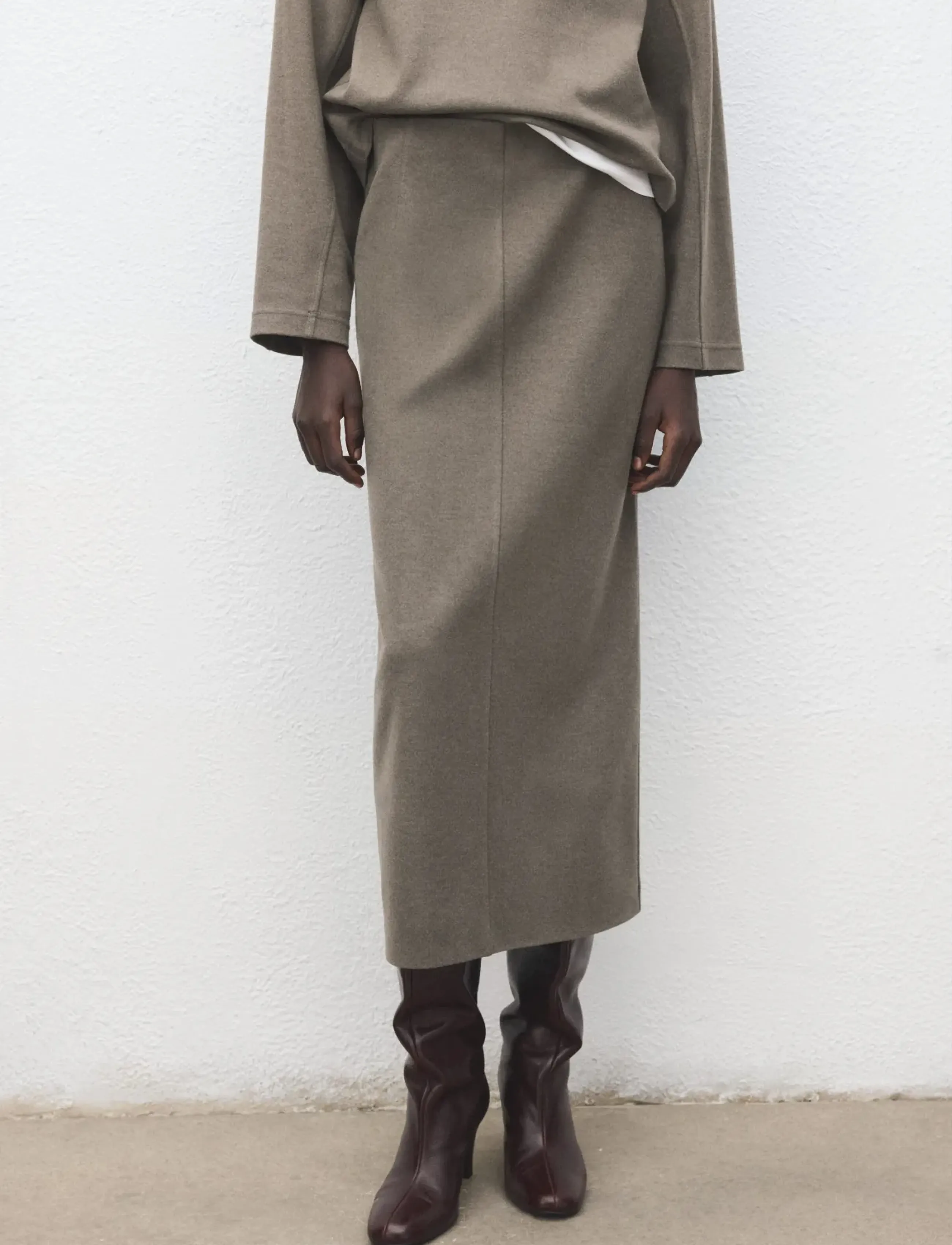 Mango Opening pencil skirt - Pennkjolar - MEDIUM BROWN / brown