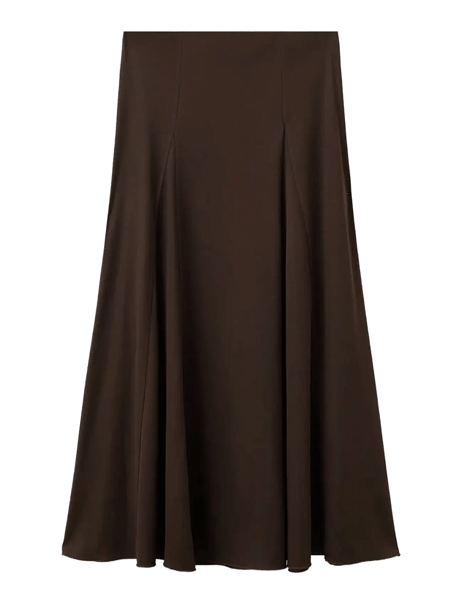 Mango - A-line skirt with godets - maxikjolar - brown - 1