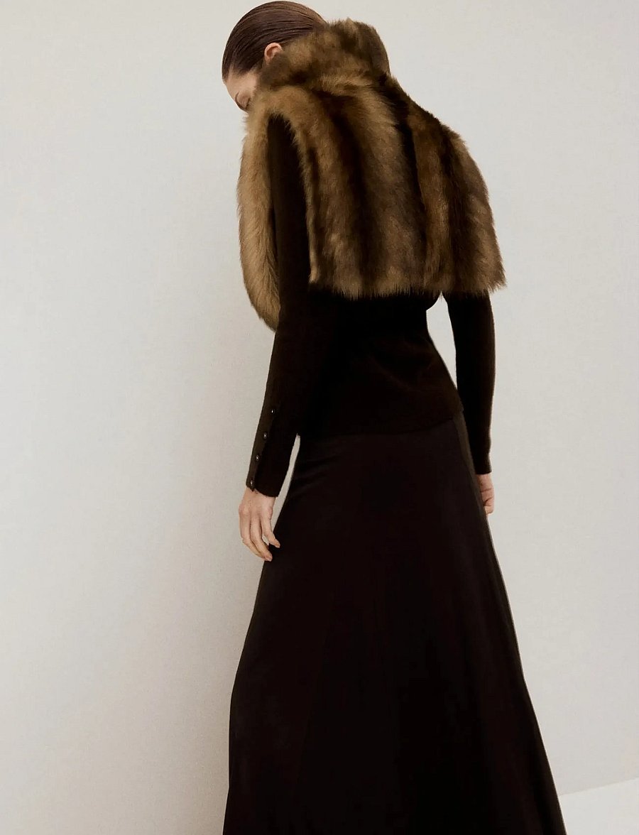 Mango - A-line skirt with godets - maxikjolar - brown - 2