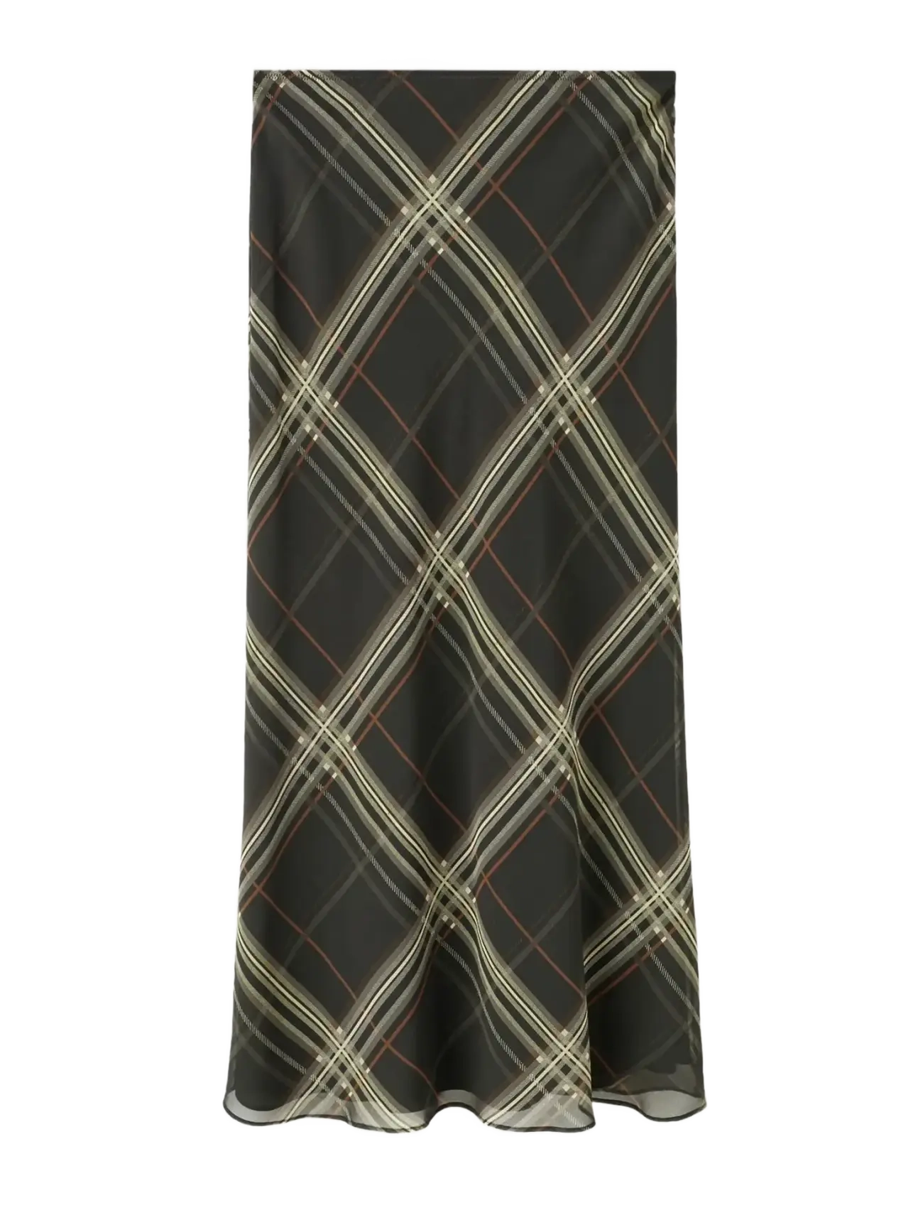 Mango Checked long skirt - Nyheter - BLACK / multi