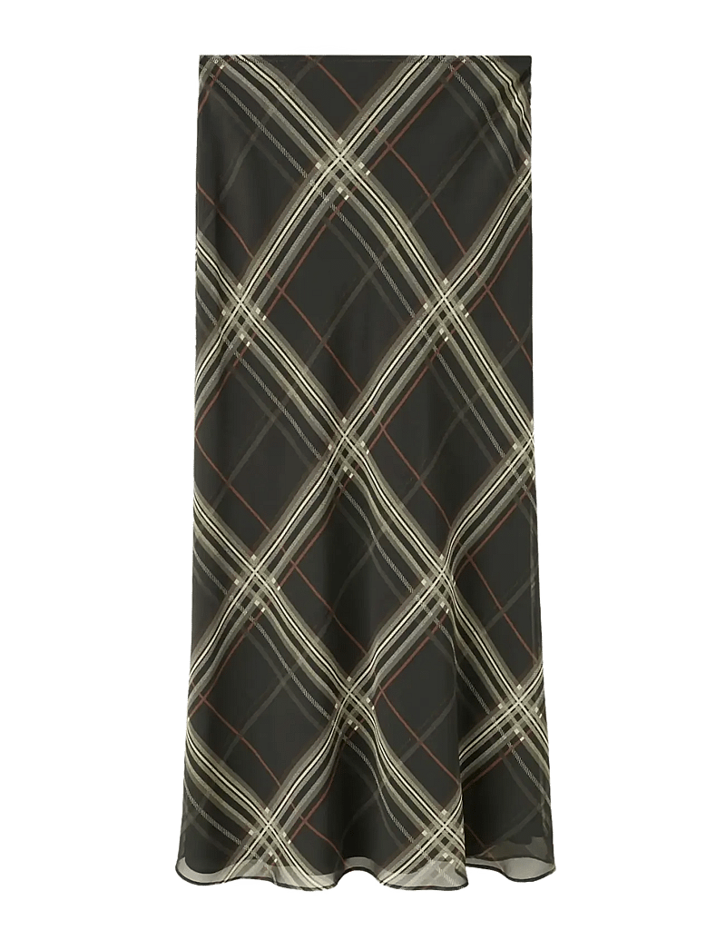 Mango - Checked long skirt - maxikjolar - black - 1