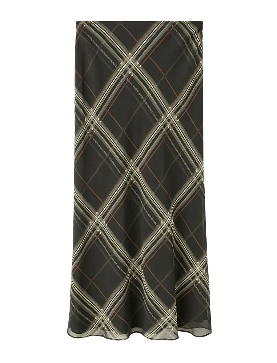 Mango - Checked long skirt - maxikjolar - black - 1