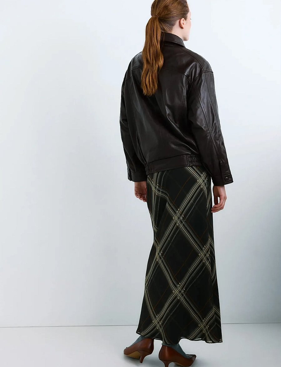 Mango - Checked long skirt - maxikjolar - black - 2