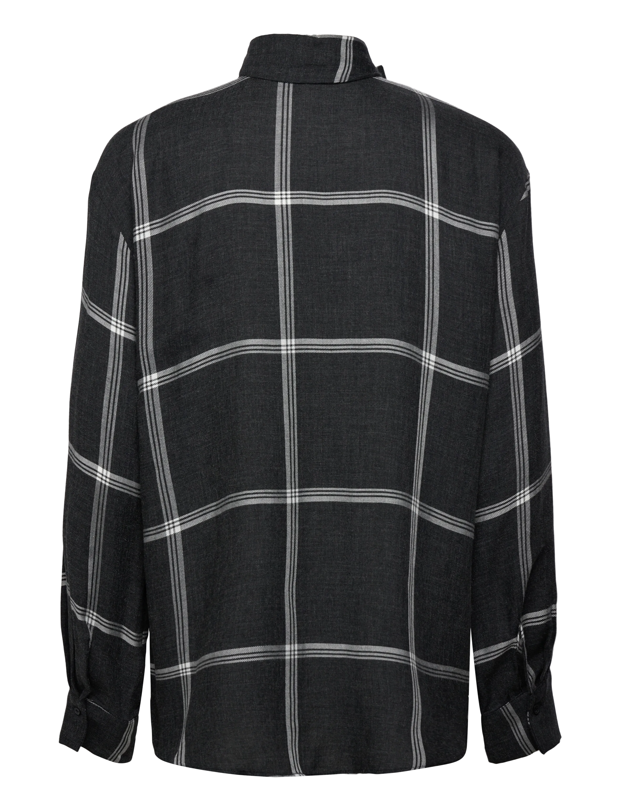 Mango - Blouse with check pattern and foulard collar - langærmede bluser - black - 2