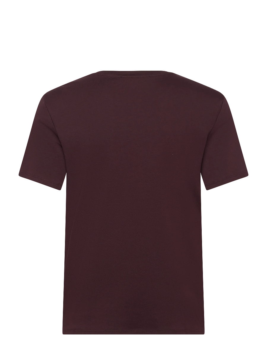 Mango - Short-sleeved cotton t-shirt - t-shirts - dark red - 2