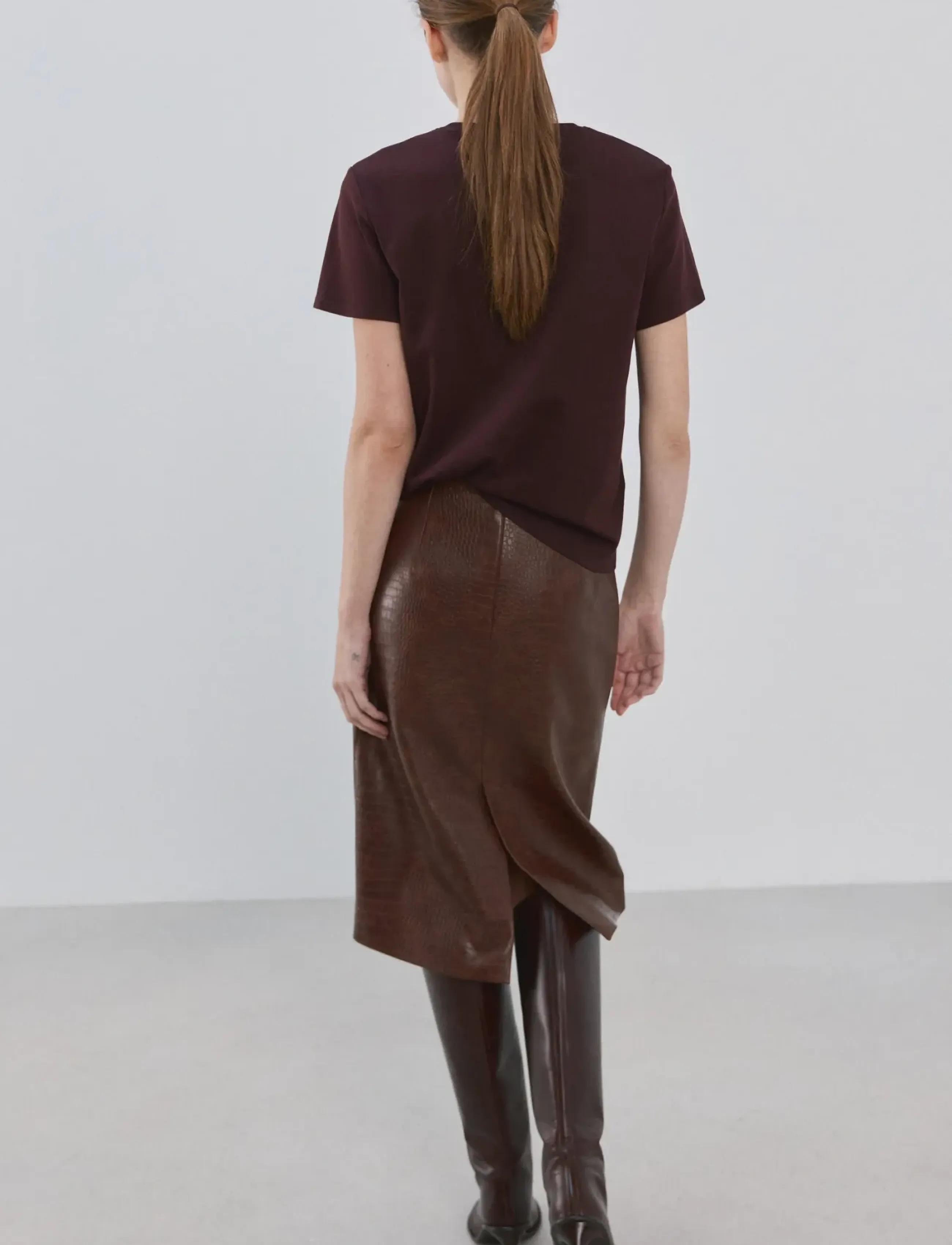 Mango - Short-sleeved cotton t-shirt - t-shirts - dark red - 3