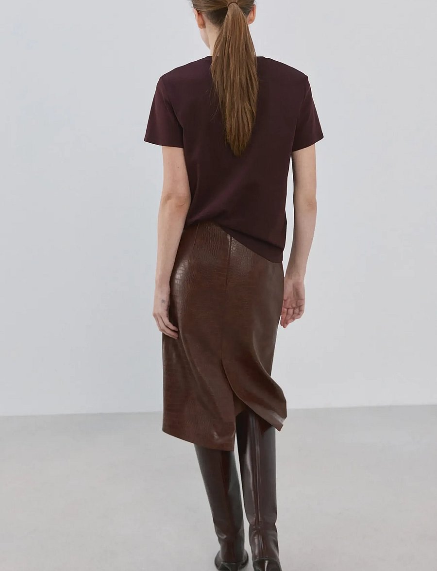 Mango - Short-sleeved cotton t-shirt - t-shirts - dark red - 3