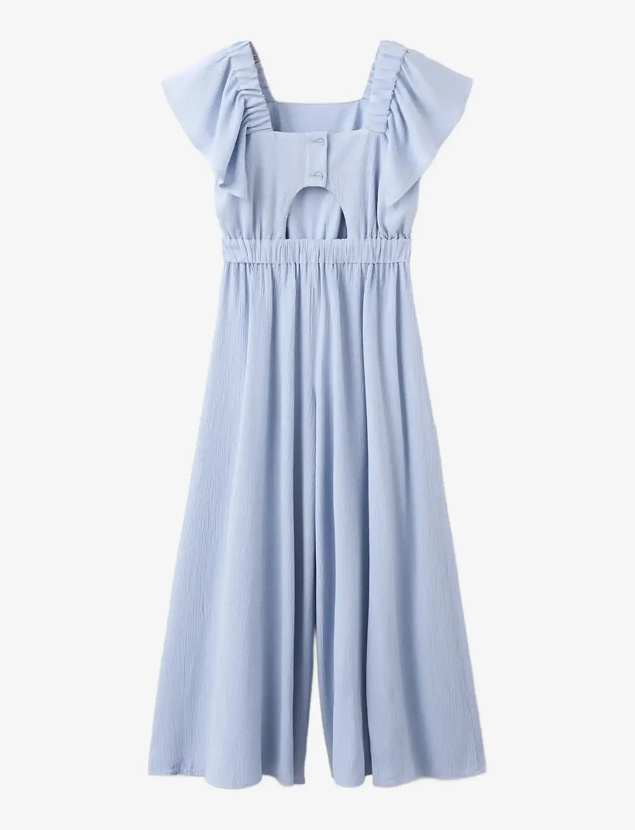 Mango - Textured playsuit with ruffled sleeves - buksedragter - medium blue - 2