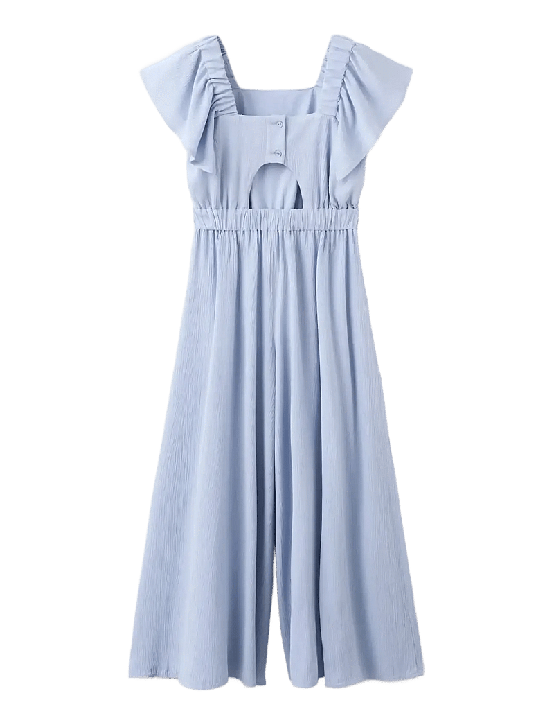 Mango - Textured playsuit with ruffled sleeves - buksedragter - medium blue - 2