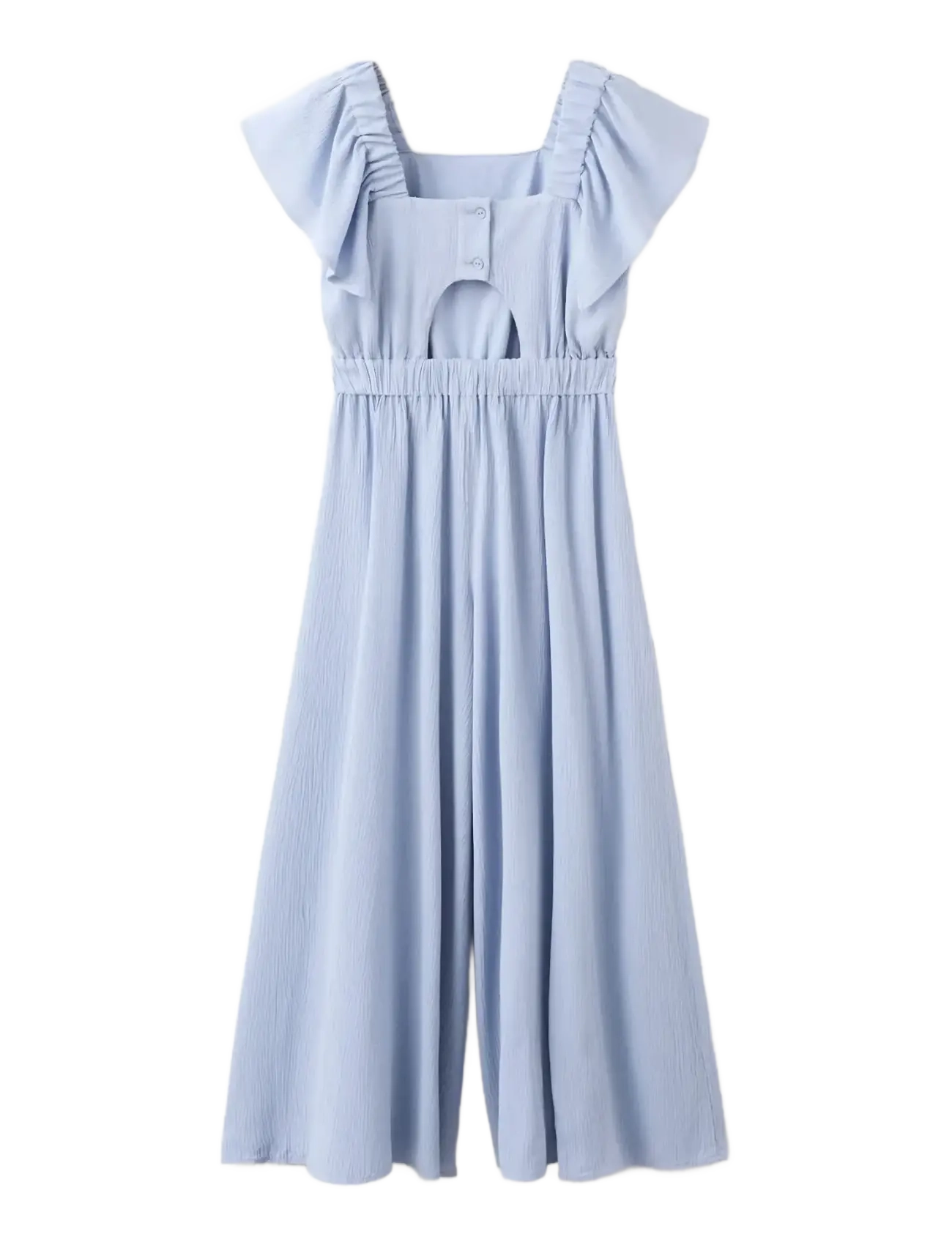 Mango - Textured playsuit with ruffled sleeves - byxdress - medium blue - 2